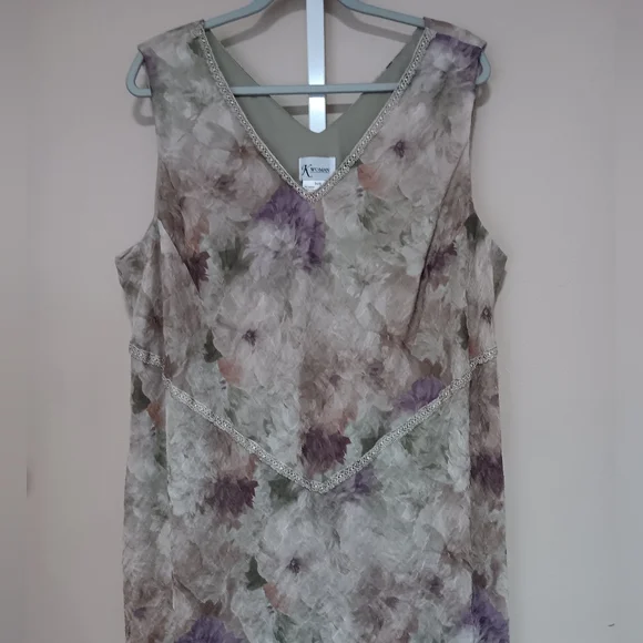 K Woman Women's (Size 24W) Green/Purple Floral Two-Piece Dress Set (NWT) - Picture 3 of 16